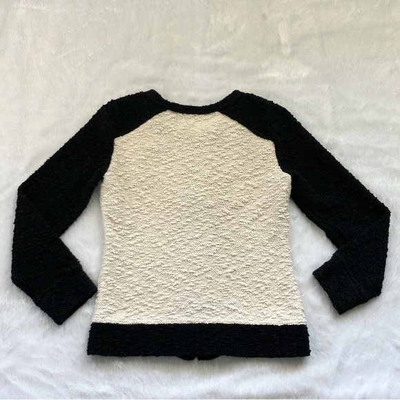 Like New J. Crew Black and Cream Colorblock Boucle Double Zipper Jacket - Picture 6 of 8